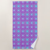Blue Mandala Pattern Pink Boho Beach Handtuch (Vorderseite)