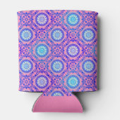 Blue Mandala Pattern Pink Boho Dosenkühler (Rückseite)
