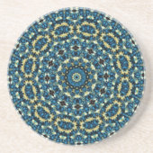 Blue Mandala Pattern Sandstein Untersetzer (Vorne)