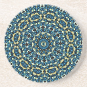 Blue Mandala Pattern Sandstein Untersetzer