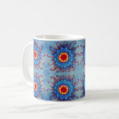Blue Mandala Pattern Tasse (Vorderseite Links)