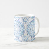 Blue Mandala Pattern Tasse (VorderseiteRechts)