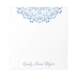 Blue Mandala Personalisiert Note Pad Notizblock