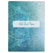 Blue Mandala Personalisierte Zwischenablage Klemmbrett (Rückseite)