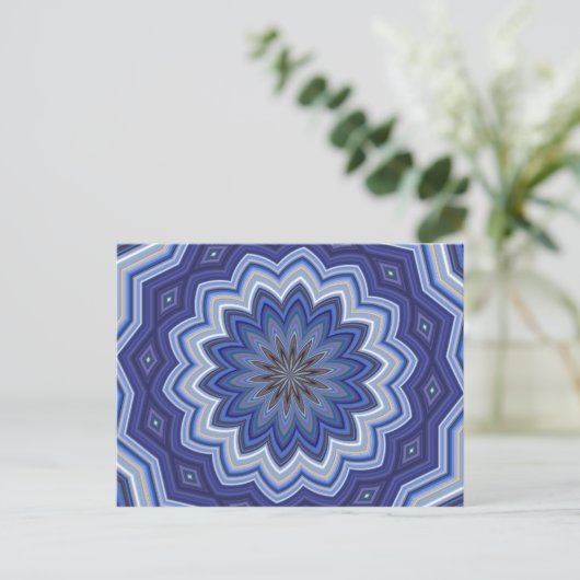 Blue Mandala Postkarte (Stehend Vorderseite)