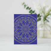 Blue Mandala Postkarte (Stehend Vorderseite)
