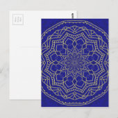 Blue Mandala Postkarte (Vorne/Hinten)