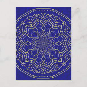 Blue Mandala Postkarte
