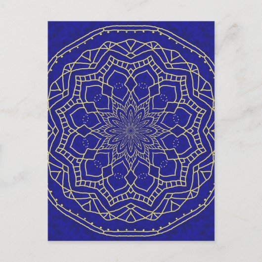 Blue Mandala Postkarte (Vorderseite)