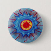 Blue Mandala Round Abzeichen Button (Vorderseite)