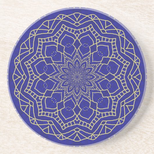 Blue Mandala Sandstein Untersetzer (Vorne)