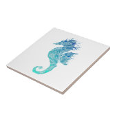 Blue Mandala Seepferd Fliese (Seite)
