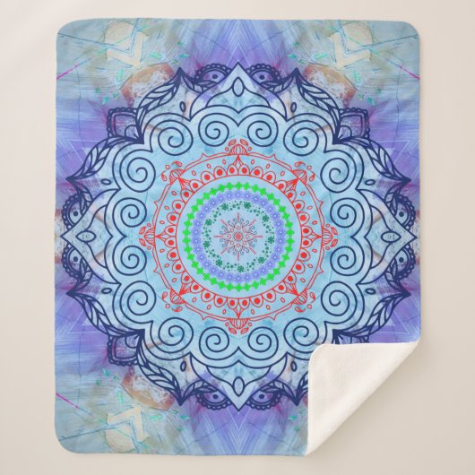 Blue Mándala Sherpadecke (Vorderseite)
