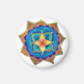 Blue Mandala Small, 3,2 cm Round Magnet (Vorne)