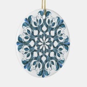 Blue Mandala Snowflake Keramik Ornament (Rechts)