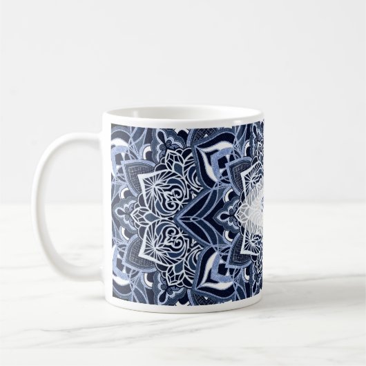 Blue Mandala Snowflake Tasse (Links)