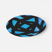 Blue Mandala Sparkles Pappteller (Schrägansicht)