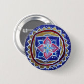 Blue Mandala Standard, 5,7 cm (2,25") Abzeichen Button (Vorne & Hinten)