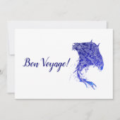 Blue Mandala Stingray Bon Voyage Card Dankeskarte (Vorderseite)
