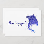 Blue Mandala Stingray Bon Voyage Card Dankeskarte (Vorne/Hinten)