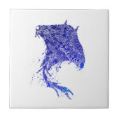 Blue Mandala Stingray Fliese (Vorderseite)
