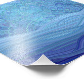 Blue Mandala Sunset am Meer Fotodruck (Ecke)