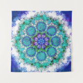 Blue mandala Tapestry Wandteppich (Vorderseite (Horizontal))