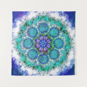 Blue mandala Tapestry Wandteppich (Vorderseite)