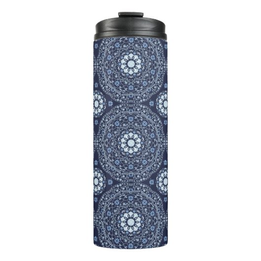 Blue Mandala Thermal Tumbler Thermosbecher (Vorderseite)