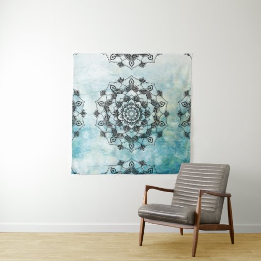 Blue Mandala Wall Art Wandteppich (Beispiel)