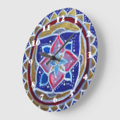 Blue Mandala Wall Clock Große Wanduhr (Winkel)