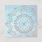 Blue Mandala Watercolor Business Card Quadratische Visitenkarte (Rückseite)