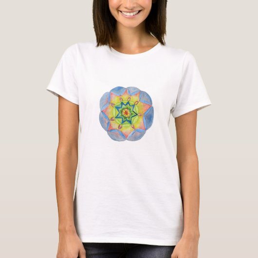 Blue mandala , Watercolor mandala Art T-Shirt (Vorderseite)