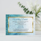 Blue Mandala Wedding Details Card Begleitkarte (Stehend Vorderseite)