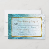 Blue Mandala Wedding RSVP Karte (Vorderseite)