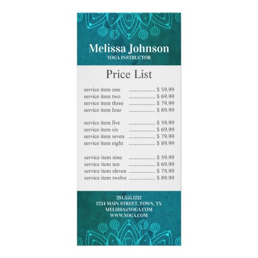 Blue Mandala Yoga Meditation Business Werbekarte (Vorne)