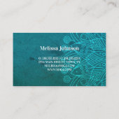 Blue Mandala Yoga Meditation Visitenkarte (Rückseite)