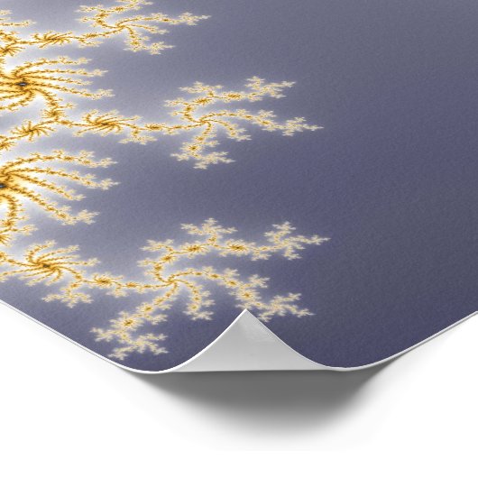 Blue Mandel - Fraktal Poster (Ecke)