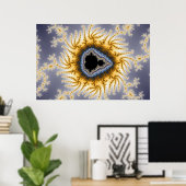 Blue Mandel - Fraktal Poster (Heimbüro)