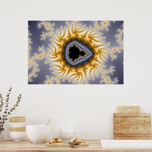 Blue Mandel - Fraktal Poster (Küche)