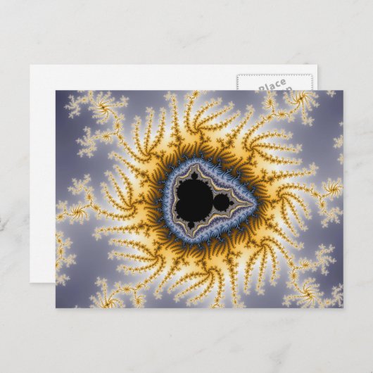Blue Mandelbrot - Fraktal Postcard Postkarte (Vorne/Hinten)
