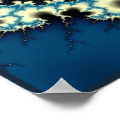 Blue Mandelbrot Fraktal Poster (Ecke)
