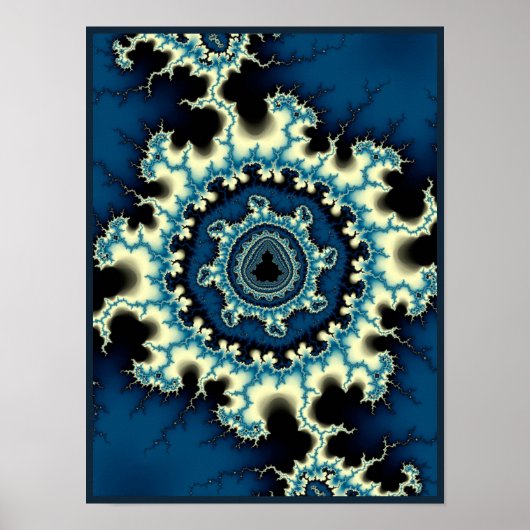 Blue Mandelbrot Fraktal Poster (Vorne)