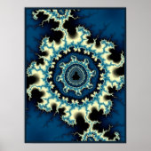 Blue Mandelbrot Fraktal Poster (Vorne)