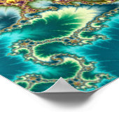 Blue Mandelbrot Fraktal Poster (Ecke)