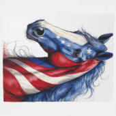 Blue Mane American Horse Fleecedecke (Vorderseite (Horizontal))