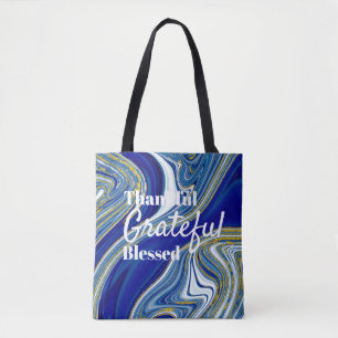 Blue Marbelized Exquisit Tote Bag Tasche