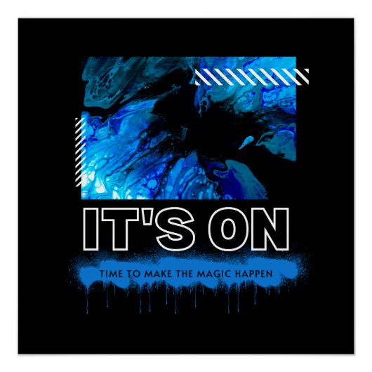 Blue Marble Abstract Acrylic Street Graphic Poster (Vorderseite)