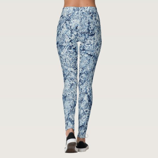 Blue Marble Abstract Leggings (Rückseite)