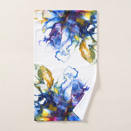 Blue Marble Agate Fluid Art Badhandtuch Set (Handtuch)